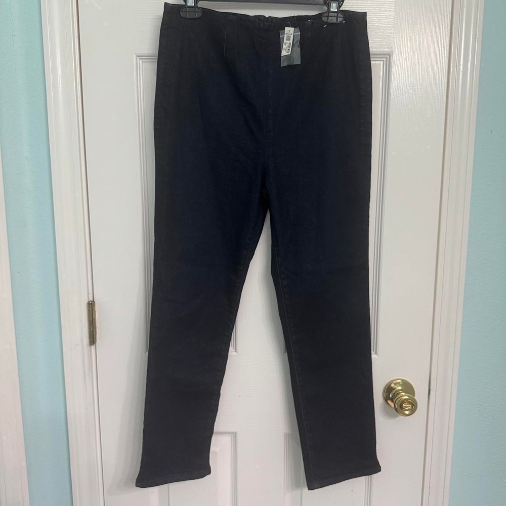 Madewell Slim Crop Pants Dark Indigo Blue Back Zip NV805 Women Size 10